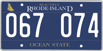 RI license plate 067074