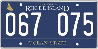 RI license plate 067075