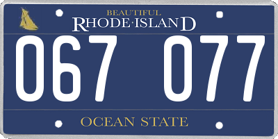 RI license plate 067077