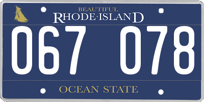RI license plate 067078