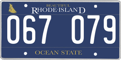 RI license plate 067079
