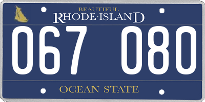 RI license plate 067080