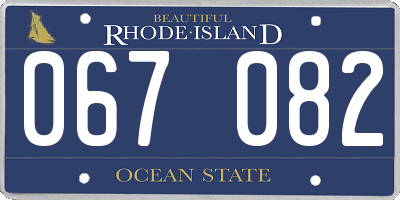RI license plate 067082