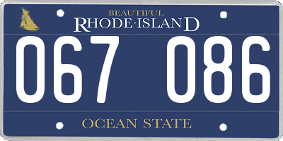 RI license plate 067086
