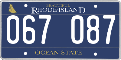 RI license plate 067087