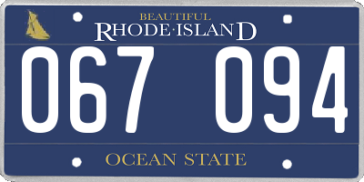 RI license plate 067094