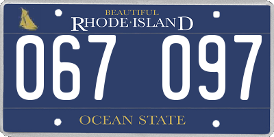 RI license plate 067097