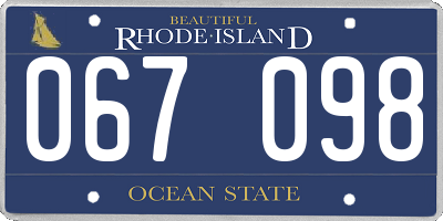 RI license plate 067098