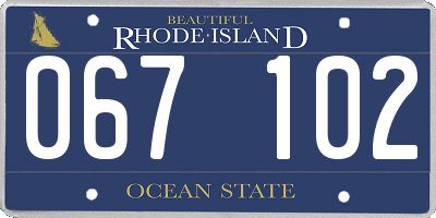 RI license plate 067102
