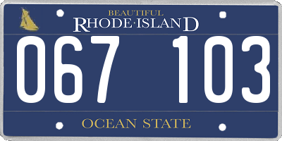 RI license plate 067103