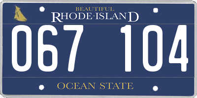 RI license plate 067104