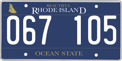 RI license plate 067105