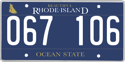 RI license plate 067106