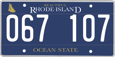 RI license plate 067107