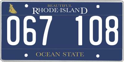 RI license plate 067108