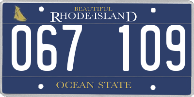 RI license plate 067109