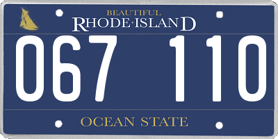 RI license plate 067110