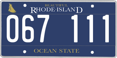 RI license plate 067111
