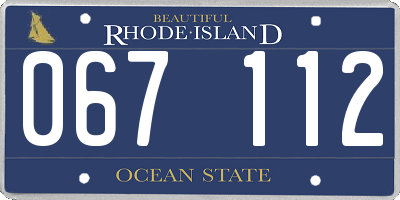 RI license plate 067112