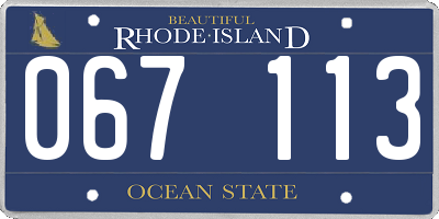 RI license plate 067113
