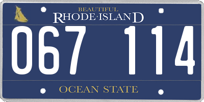 RI license plate 067114