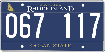 RI license plate 067117