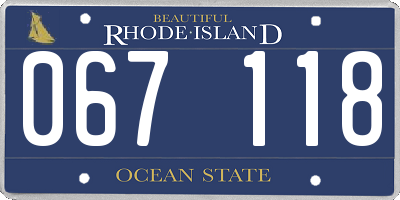 RI license plate 067118