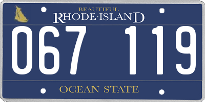 RI license plate 067119