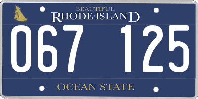 RI license plate 067125