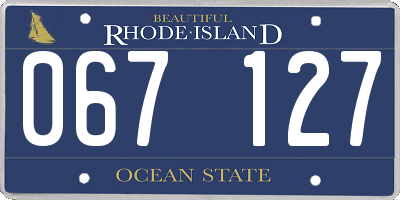 RI license plate 067127