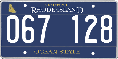 RI license plate 067128