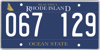 RI license plate 067129