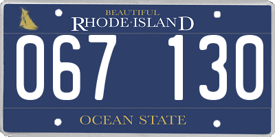 RI license plate 067130