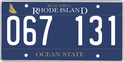 RI license plate 067131