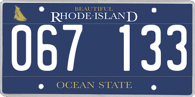 RI license plate 067133