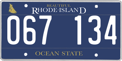 RI license plate 067134