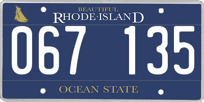 RI license plate 067135