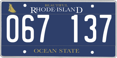 RI license plate 067137