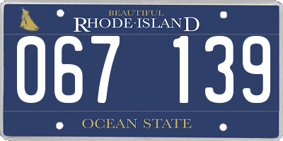 RI license plate 067139