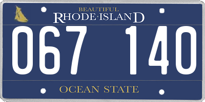 RI license plate 067140