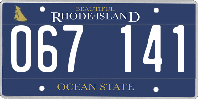 RI license plate 067141