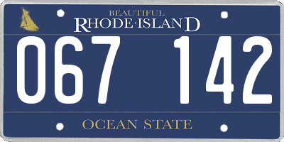 RI license plate 067142