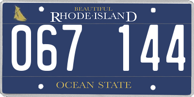 RI license plate 067144