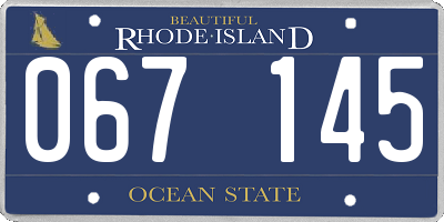 RI license plate 067145