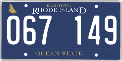 RI license plate 067149