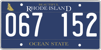 RI license plate 067152