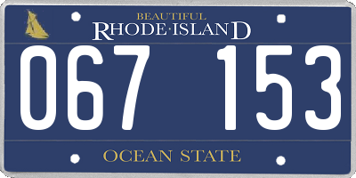RI license plate 067153