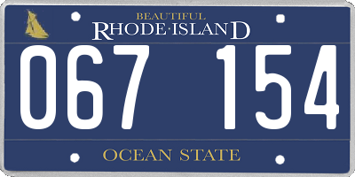 RI license plate 067154