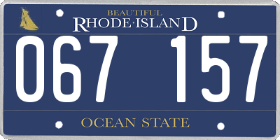 RI license plate 067157
