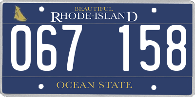 RI license plate 067158